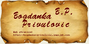 Bogdanka Privulović vizit kartica